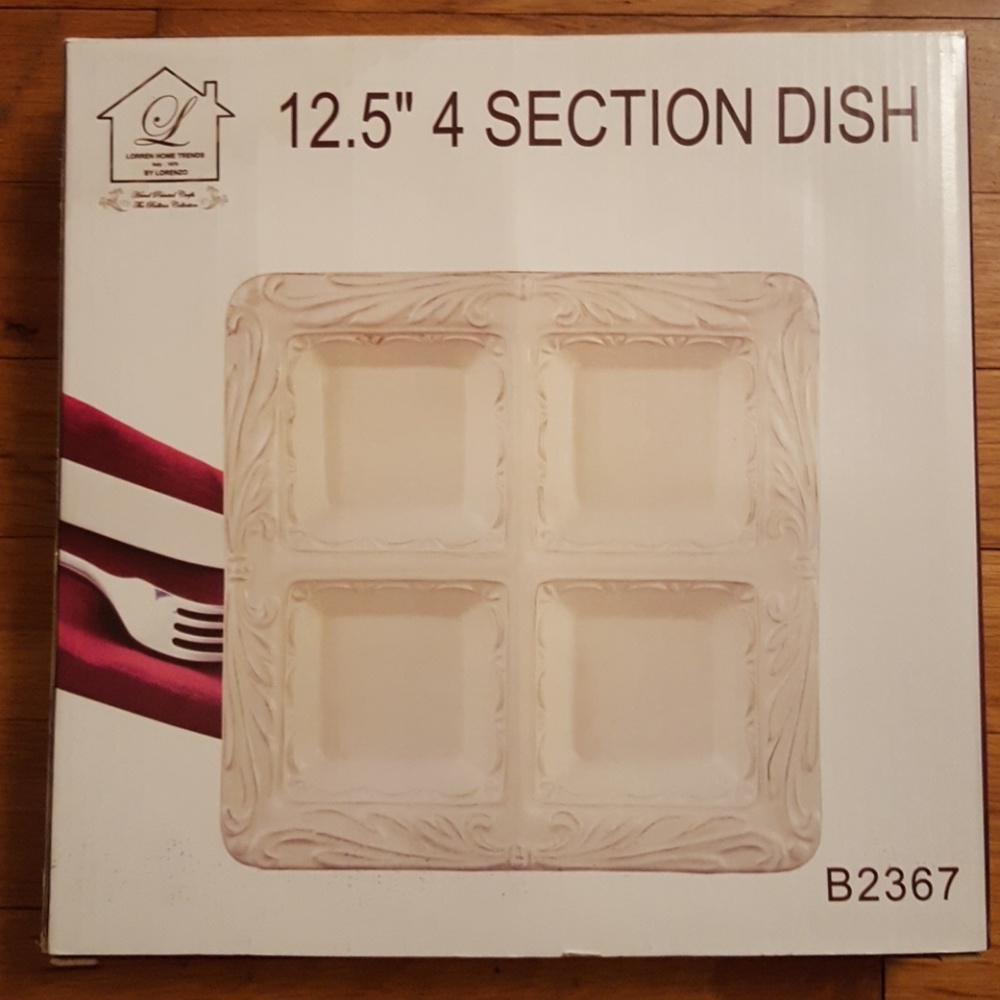 Lorren Home Trends 12.5  4 Section Dish